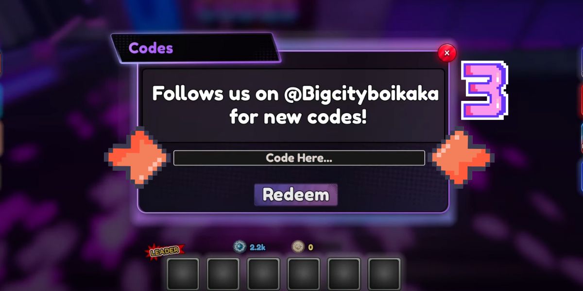 Skjerm for innløsning av kode i Anime Auto Chess