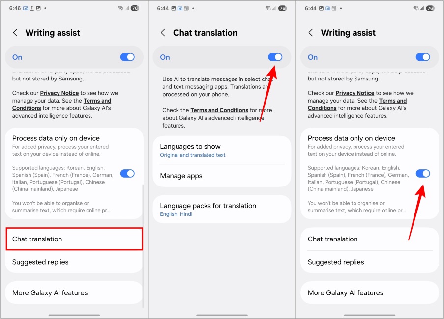 Aktiver chatoversettelse for skrivehjelp