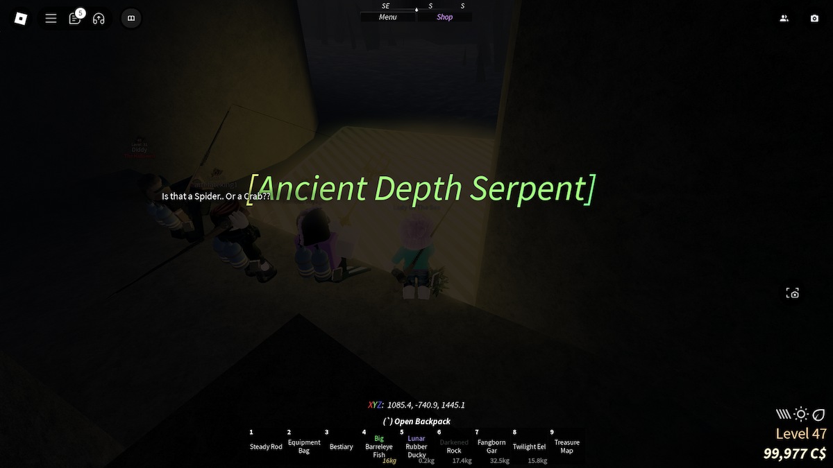 Et gyteområde for den gamle dybden i dypet på Roblox Fisch.