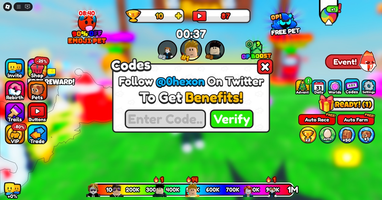 Top YouTube Race Simulator Codes – Desember 2024