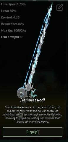 Tempest Rod Statistikk Fisch
