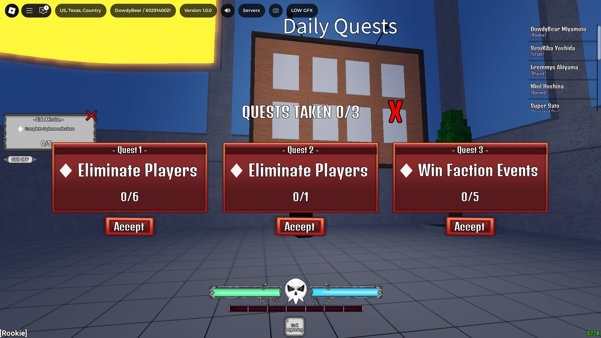 Daily Quest Board in Fire Force Reignition