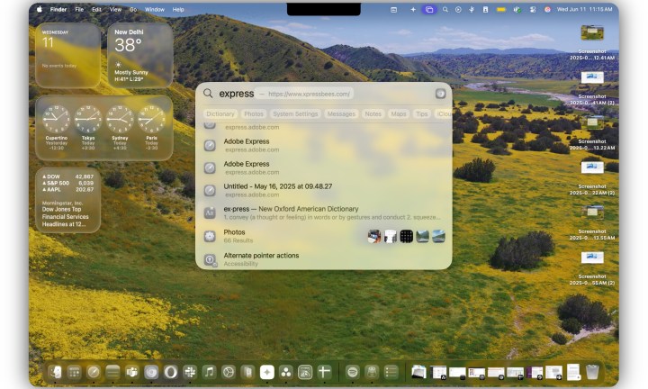MacOS Tahoe'da spot ışığı ile etkileşime giriyor.
