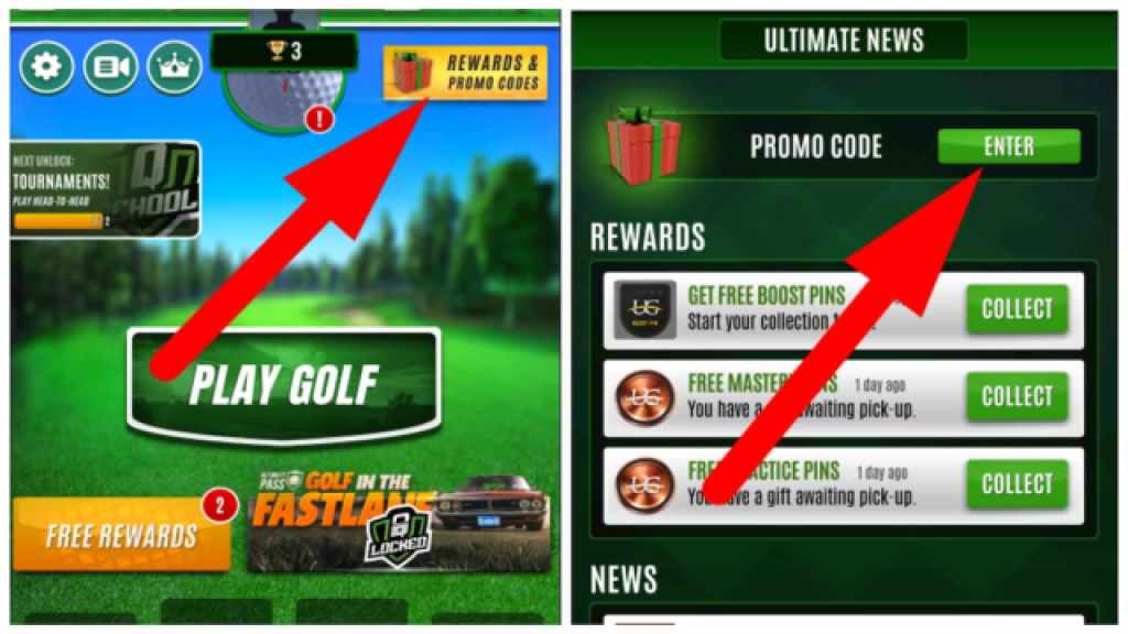Hvordan innløse koder i Ultimate Golf