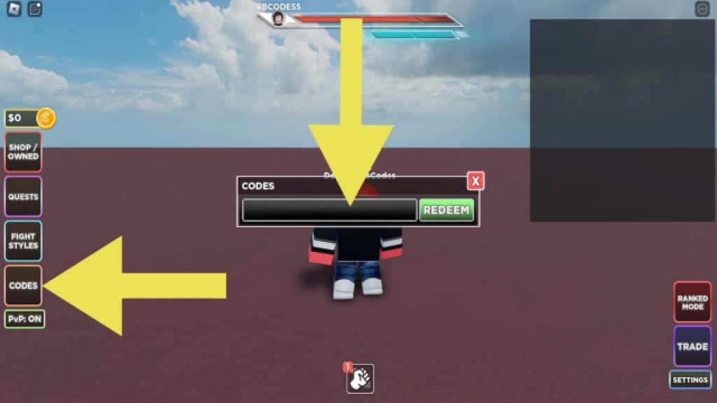 Hvordan innløse koder i Untitled Boxing Game på Roblox