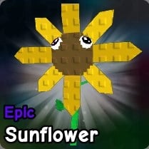 Solsikkeplante fra planter vs zombier Roblox -opplevelsen.